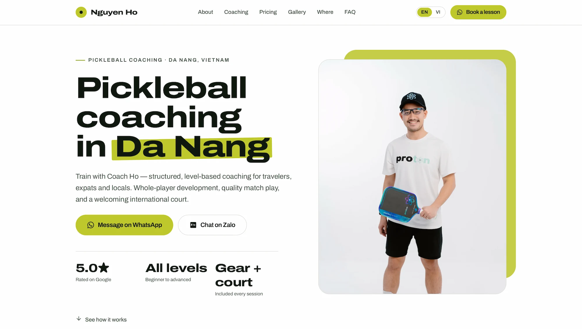 Preview of Coach Landing Page